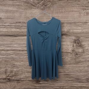 Lily Rose Long Sleeve Ribbed Skater Dress